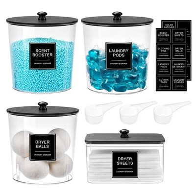 Laundry Pods Container & Dryer Sheet Holder, Laundry Room Organization and St...