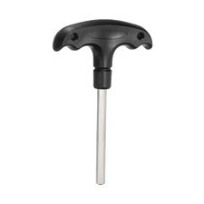 T-Handle Hex Key Wrench 6mm 45# Steel T-Key Inner Hexagon Spanner, Black