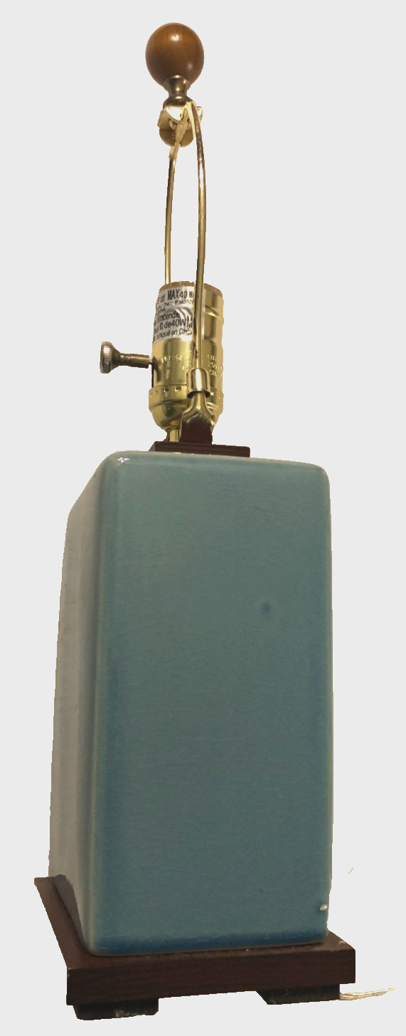 Ralph Lauren Home Porcelain Ceramic Table Dresser Lamp Aqua Blue 2017 Crazing