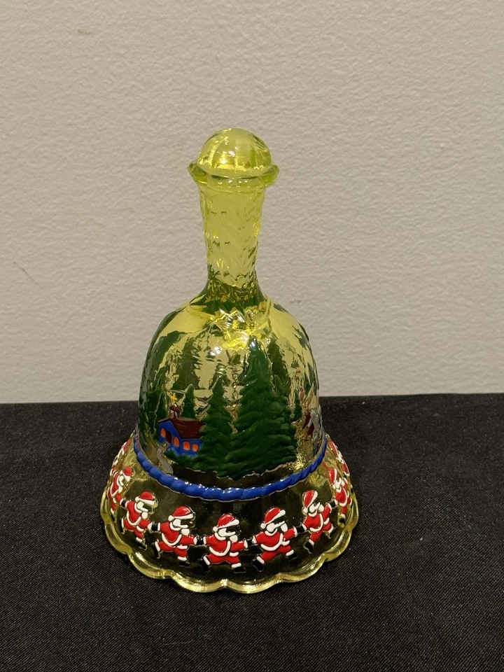 Raro Uranio Vaselina Navidad Santa Boyd Vintage Navidad Santa Bell Foto 4 de 4