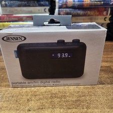 Jensen Portable AM/FM Digital Radio Auxiliary Input LCD Display with Backlight