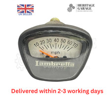 Lambretta GP 70 MPH Speedo Veglia Borletti Metal Body with Bulb & Holder