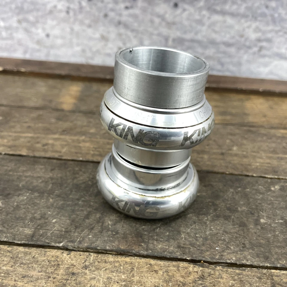 Auriculares sin rosca Chris King NoThreadSet 1-1/4 plateados MTB vintage montaña Foto 4 de 4