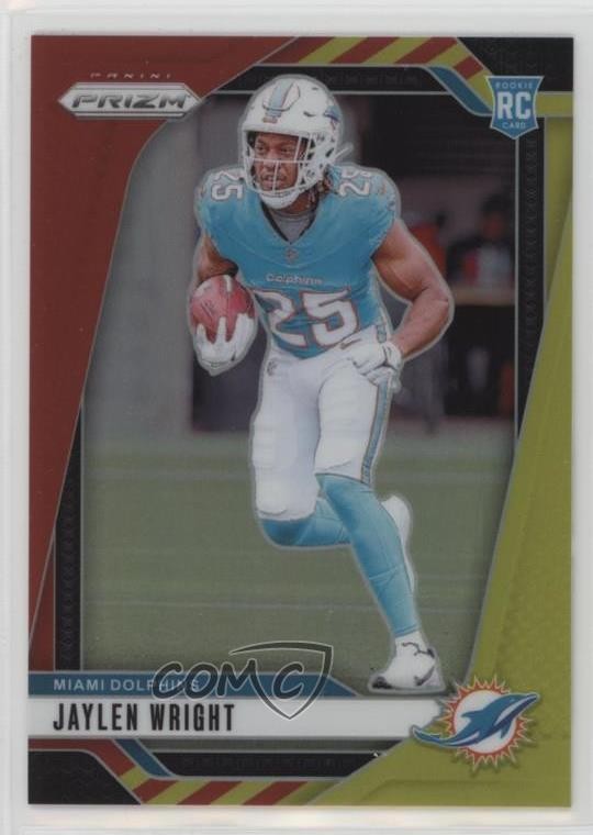 2024 Panini Prizm Rookies Red & Yellow 17/44 Jaylen Wright #348 Rookie RC 1m1f