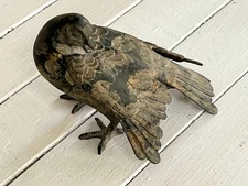 Vintage  Asian Cast Iron Pigeon with Rustic Patina  Statue