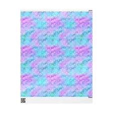 Blue Purple Mermaid Damask Wrapping Papers