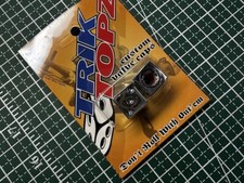 NOS Trik Topz Dice Bicycle Valve Caps pair - Chrome Old School BMX MTB