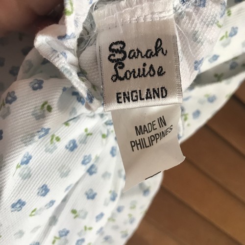 Sarah Louise (England) Blue flower Dress Hand Embroidered Size 12 months - Picture 5 of 8