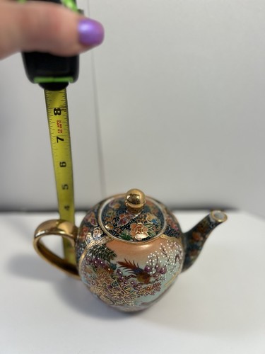 Satsuma Vintage Hand Painted Japanese Lustre Glaze Seven Piece Tea Set - Picture 13 of 16