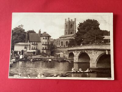 Großbritannien Henley auf der Themse die Brücke und Kirche Vintage Postkarte R47940