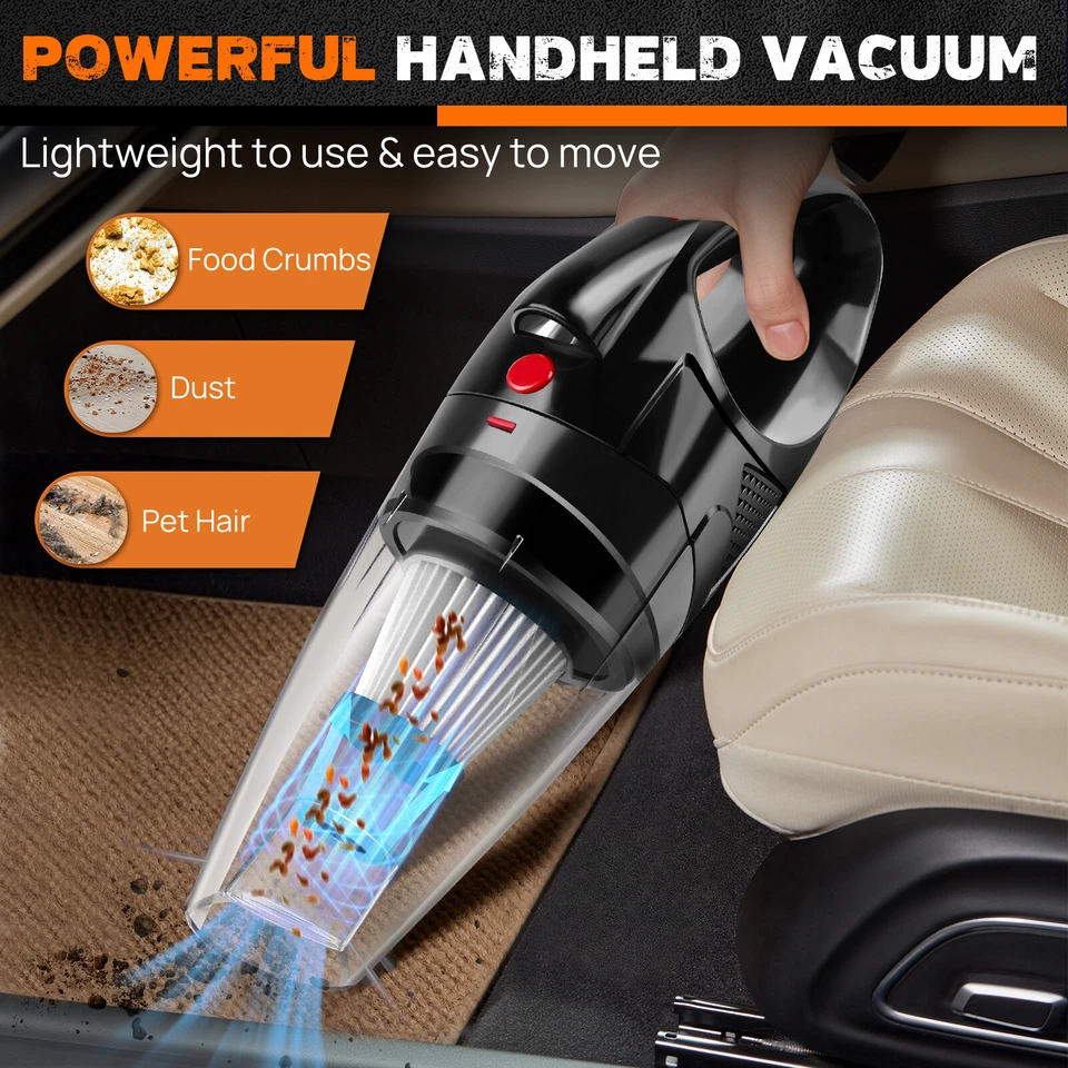 Mini Cordless Vacuum Cleaner Car Handheld Vacuum Power Suction USB Rechargeable - Image 4 of 4