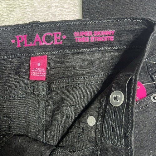 Childrens Place Girls Skinny Jeans Bundle Lot Of 3 Size 8 Black Blue Adj Waist - Picture 5 of 7