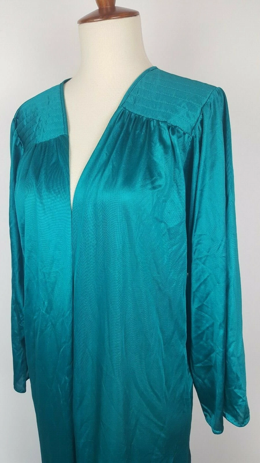 Undercover Wear VTG Womens Size Medium Nylon Robe Dressing Gown Emerald Green