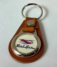 BELAIR KEYCHAIN TAN PREMIUM LEATHER 1955 1956 1957 CHEVY