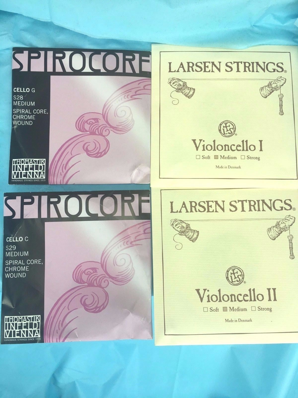 Genuine Cello Strings set Larsen Cello A, D String Spirocore Cello