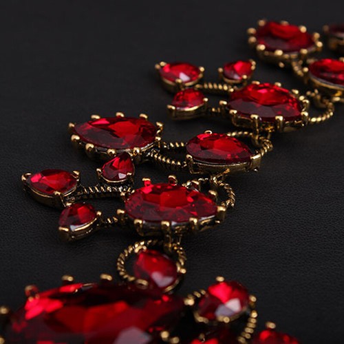 Fashion Flower Women Statement Necklace Earring Crystal Jewelry Set Bridal Gifts - 第 614/661 張圖片