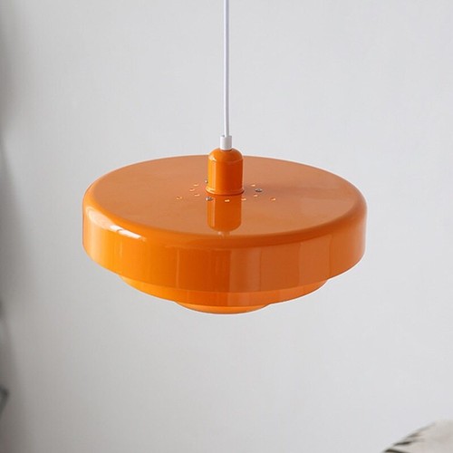 Midcentury Lamp, Orange LED Lights Pendant Ceiling Chandelier Retro Lighting - Picture 9 of 15