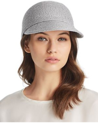 ERIC JAVITS New York Mondo Woven Squishee Women's Cap Hat Sz S /M - Silver Metal