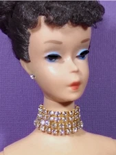 Dreamz QUAD -GOLD Plated Rhinestone WRAP NECKLACE w/ ERs Jewelry for 11.5" doll