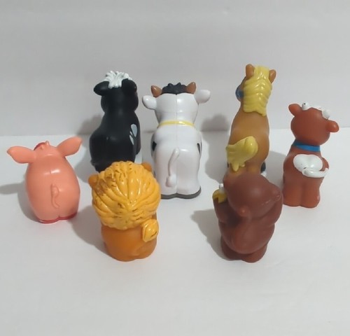 7 Animali Asst Fisher Price PICCOLI PERSONE - 3 mucche + cavallo + maiale + scimmia e leone - Foto 6 di 9