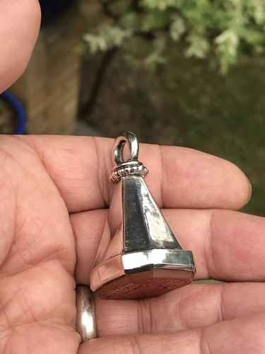 Antique 18th 19th Ce Islamic Arabic Solid Silver Agate Calligraphy Seal Pendant - Picture 22 of 24