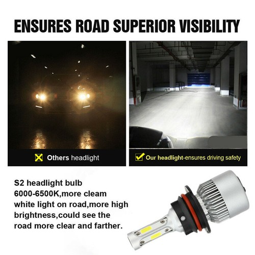 9007 LED Lights Headlight Kit High/Low Beam +9145/H10 Fog Bulbs DRL Xenon White - Picture 7 of 12