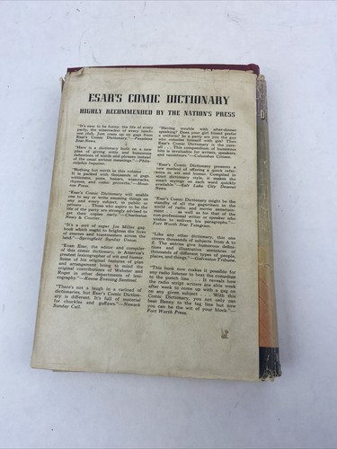 Esar's Comic Dictionary of Wit and Humor, Evan Esar, (1943), 1st edition DJ - Picture 3 of 22