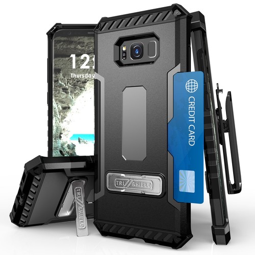 For Samsung Galaxy S8+ S8 Plus G955 Tri Shield Hybrid Belt Clip Holster Case - Picture 6 of 17