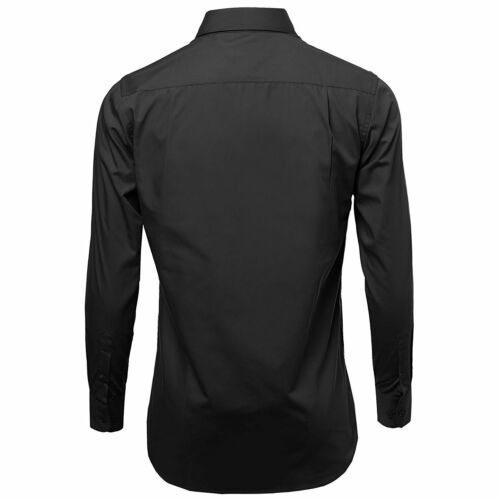 Herren Knopfleiste formelles Kleid Shirt Langarm einfarbig normale Passform - Bild 15 von 82