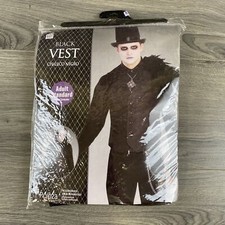 Suit Yourself Black Vest Adult Standard Halloween Gothic Vampire Cosplay New