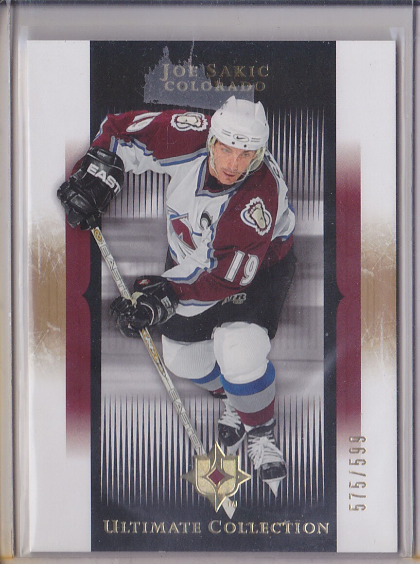 2005-06 Ultimate Collection Joe Sakic #/599 Colorado Avalanche Hockey Card