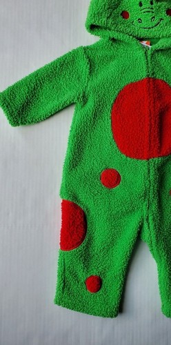 Infant Size 12 Months Green & Red Fleece Dragon Halloween Costume Dress Up Play - Picture 3 of 10