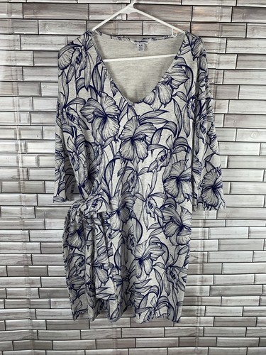 Tommy Bahama Heather Sands Floral Grey Dress Size Medium - Picture 2 of 6