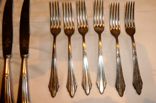 24 ANTIKE TEILE 90/100er SILBERT BESTECK WMF FÄCHERMUSTER JUGENDSTIL 6 PERSONEN - Picture 4 of 19