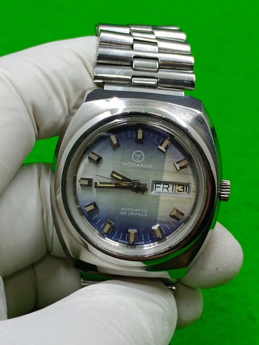 vintage RODANIA watch Automatic 25 Jewels LR 2066 Day / Date Indicator - Picture 21 of 22