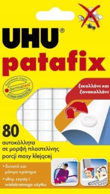UHU Patafix Adhesive White Tac Reusable Adhesive Putty 60g - 80 Pads