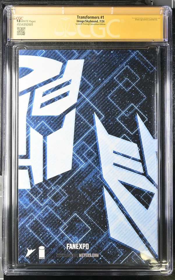 Transformers #1 (2024) - CGC 9.8 подпись серии - подписано Джонбой Майерс! - Изображение 2 из 2