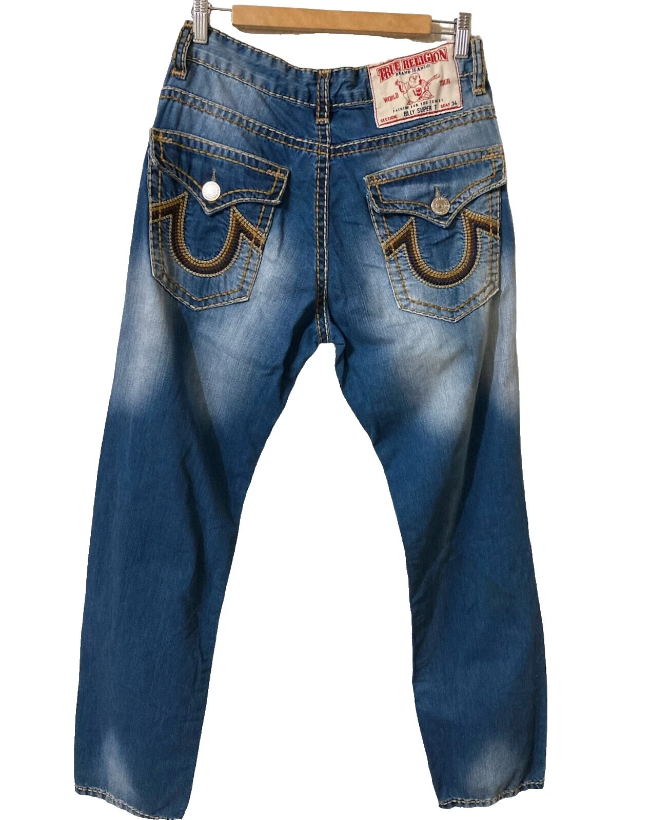 Pantalones de mezclilla True Religion arco iris para hombre