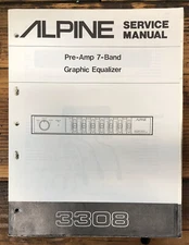 Alpine Model 3308 Equalizer  Service Manual *Original*