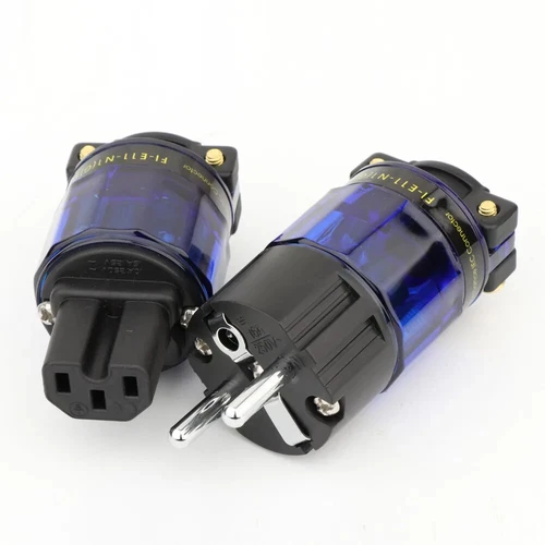 HIFI Audio EU Schuko IEC Power Plug Rhodium Plated Connector for AMP CD player - Picture 3 of 6