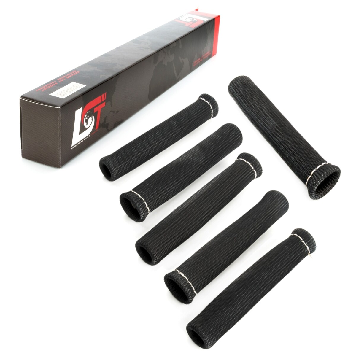 6x Fibreglass Heat Protection Tube Spark Plug Black for VW Lupo Passat