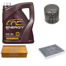 Produktbild - Inspektionspaket 5L MANNOL Energy 5W30 für VW Golf Sportsvan 1.2 TSI 1.4 1.5 1.0