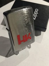 *CHROME Heckler Koch HK Logo ZIPPO Lighter HK P7M10 HK45 USP P30 G36 MP5 VP9