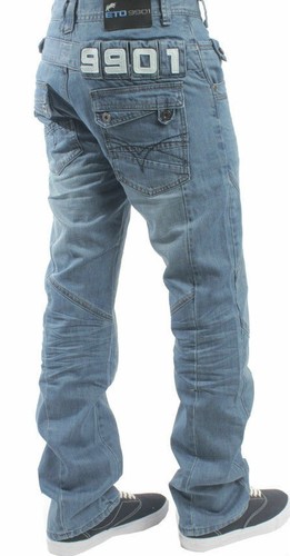 Mens Jeans Straight Leg Regular Fit Workwear Denim Pants Casual Trousers for Men - Picture 15 of 17