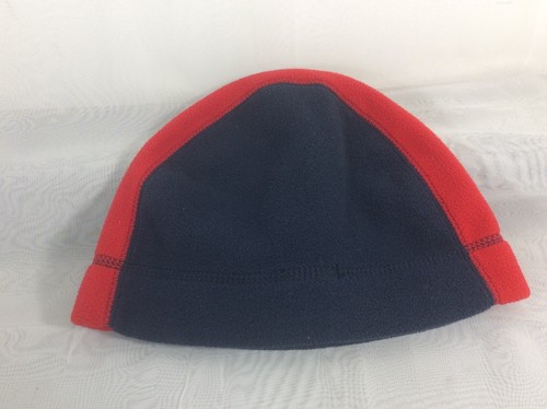 Lands End Kids Fleece Beanie Winter Hat Navy & Red Size M ThermacheckTM - Picture 2 of 3