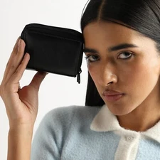 Mens Womens Wallet Credit Card Holder Leather RFID Blocking Zipper Pocket Purse