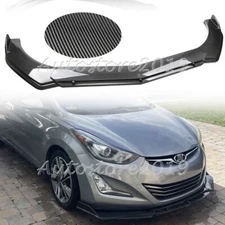 For Hyundai Elantra Sport Carbon Fiber Front Bumper Lip Spoiler Splitter Kit