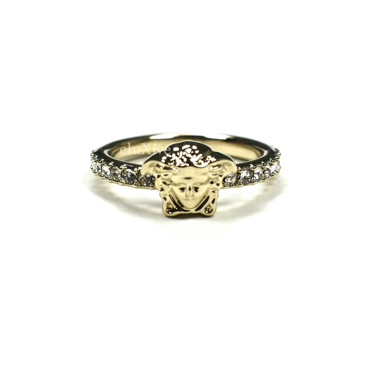 Versace - Logo-Detailed Gold-Tone and Enamel Ring - Gold Versace