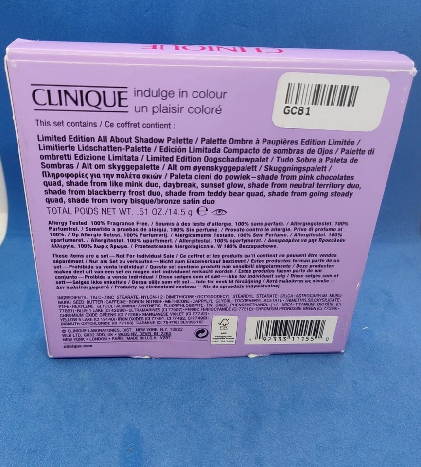 Clinique Indulge In Colour Edition All About Shadow Palette 0.51oz NIB - Image 4 of 4