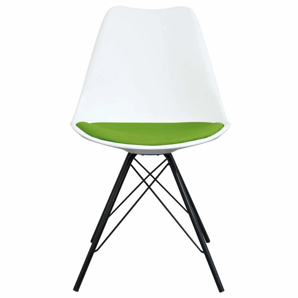 Eiffel inspiriert weiß und grün Esszimmerstuhl - Verschiedene Bein Basen - Bild 2 von 4